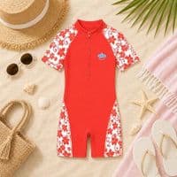 Kidz Swimmers Girls UPF 50+ Sunsuit  Camellia Rose UV One-Piece 2-8yrs