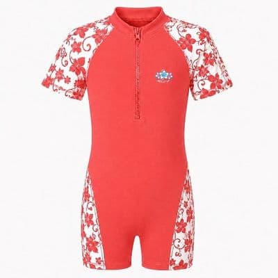 Kidz Swimmers Girls UPF 50+ Sunsuit  Camellia Rose UV One-Piece 2-8yrs