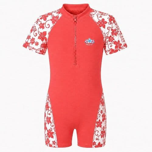 Kidz Swimmers Girls UPF 50+ Sunsuit  Camellia Rose UV One-Piece 2-8yrs