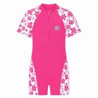Kidz Swimmers Girls UPF 50+ Sunsuit  Fandango Pink UV One-Piece 2-8yrs