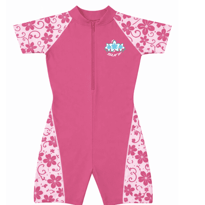 Kidz Swimmers Girls UPF 50+ Sunsuit  Fandango Pink UV One-Piece 2-8yrs