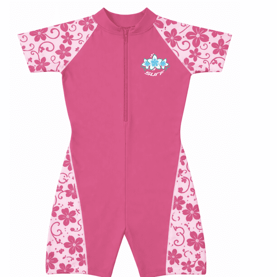 Kidz Swimmers Girls UPF 50+ Sunsuit  Fandango Pink UV One-Piece 2-8yrs