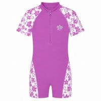 Kidz Swimmers Girls UPF 50+ Sunsuit Orchid Purple UV One-Piece 2-8yrs