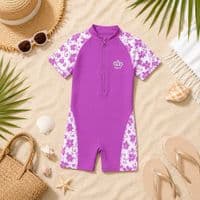 Kidz Swimmers Girls UPF 50+ Sunsuit Orchid Purple UV One-Piece 2-8yrs