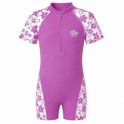 Kidz Swimmers Girls UPF 50+ Sunsuit Orchid Purple UV One-Piece 2-8yrs