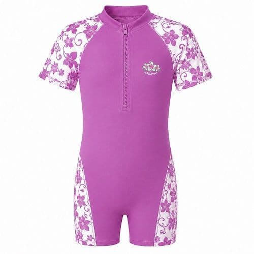 Kidz Swimmers Girls UPF 50+ Sunsuit Orchid Purple UV One-Piece 2-8yrs