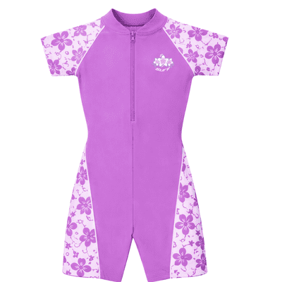 Kidz Swimmers Girls UPF 50+ Sunsuit Orchid Purple UV One-Piece 2-8yrs