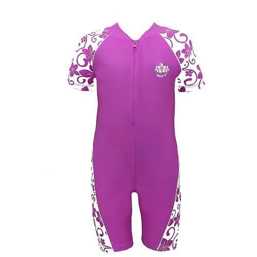 Kidz Swimmers Girls UPF 50+ Sunsuit – Orchid Purple UV One-Piece Sun Safe Swimwear