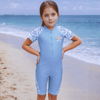 Kidz Swimmers Girls UPF 50+ Sunsuit Placid Blue UV One-Piece Swimwear 3-8yrs