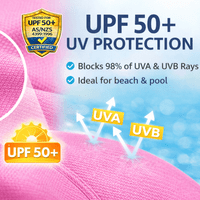 Kidz Swimmers Girls UPF 50+ Swim Top & Swim Shorts Set - Fuchsia Pink 3-14yrs