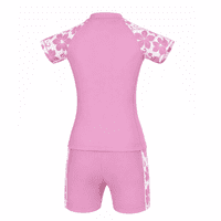 Kidz Swimmers Girls UPF 50+ Swim Top & Swim Shorts Set - Fuchsia Pink 3-14yrs