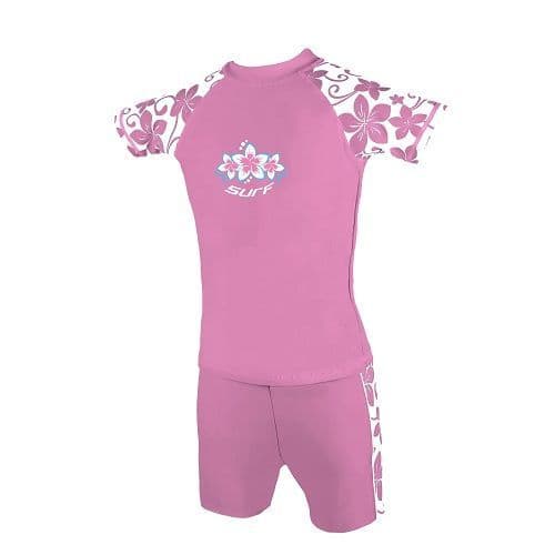 Kidz Swimmers Girls UPF 50+ Swim Top & Swim Shorts Set – Fuchsia Pink 3–14yrs