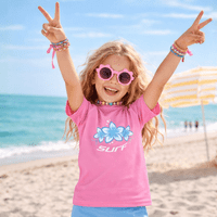 Kidz Swimmers Girls UPF 50+ Swim Top & Swim Shorts Set - Pink & Blue 2-10yrs