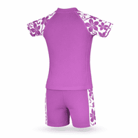 Kidz Swimmers Girls UPF 50+ Swim Top & Swim Shorts Set - Radiant Orchid 3-14yrs