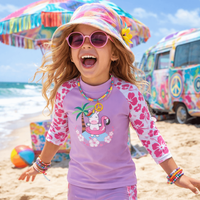 Kidz Swimmers Girls UPF 50+ Swim Top & Swim Shorts Set Unicorn Print 2-6yrs
