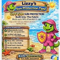 Kidz Swimmers Hot Pink & Navy Blue UPF 50+ Short Sleeve Rash Vest 5-13yrs