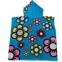 Kidz Swimmers Kids Girls Hooded Beach Poncho Towel  Blue  Cotton 2-6 yrs