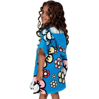 Kidz Swimmers Kids Girls Hooded Beach Poncho Towel  Blue  Cotton 2-6 yrs