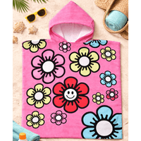 Kidz Swimmers Kids Girls Hooded Beach Poncho Towel Pink  Cotton 2-6 yrs