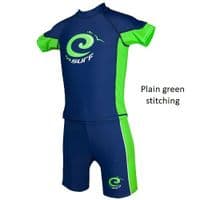 Kidz Swimmers Kids UPF 50+ Rash Vest & Swim Trunks Set Blue & Green 3–12yrs