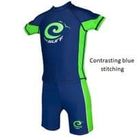 Kidz Swimmers Kids UPF 50+ Rash Vest & Swim Trunks Set Blue & Green 3–12yrs