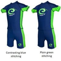 Kidz Swimmers Kids UPF 50+ Rash Vest & Swim Trunks Set Blue & Green 3–12yrs