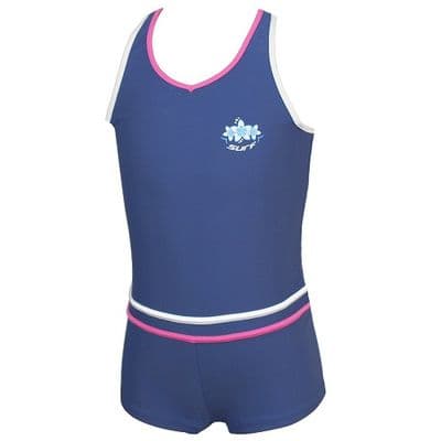 Kidz Swimmers Marlin Blue Boyleg Girls Swimsuit | 5–6 to 12–13 yrs Swimwear