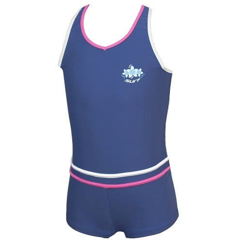 Kidz Swimmers Marlin Blue Boyleg Girls Swimsuit | 5–6 to 12–13 yrs Swimwear