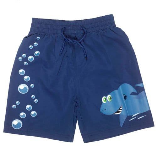 Kidz Swimmers Shark & Bubbles Swim Shorts | Boys Swimming Trunks 4-5 to 8-9 yrs