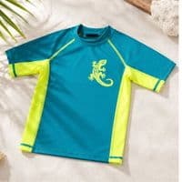 Kidz Swimmers Teal & Lemon UPF 50+ Short Sleeve Rash Vest 5-13yrs