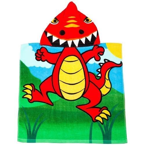 Kidz Swimmers Toddler Hooded Beach Towel Dinosaur Kids Poncho Towel Cotton 1-3 years