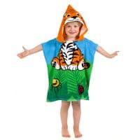 Kidz Swimmers Toddler Hooded Beach Towel Tiger Kids Poncho Towel Cotton 1-3 years