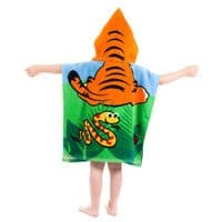 Kidz Swimmers Toddler Hooded Beach Towel Tiger Kids Poncho Towel Cotton 1-3 years
