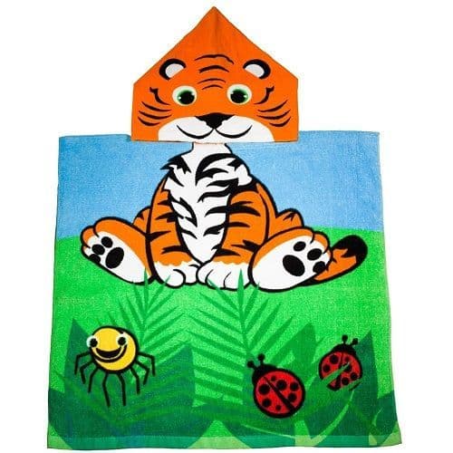 Kidz Swimmers Toddler Hooded Beach Towel Tiger Kids Poncho Towel Cotton 1-3 years