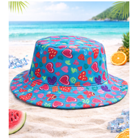 Kidz Swimmers UPF 50+ Reversible Love Hearts & Purple Kids Sun Hat 3m-6yrs