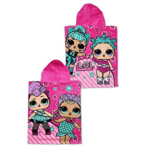 LOL Surprise Official Kids  Hooded Beach Poncho Towel  Cotton 2-6 yrs