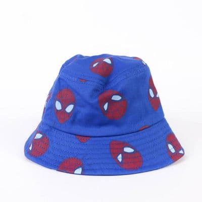 Marvel Spider-Man Boys Blue Cotton Bucket Hat Sun Hat 2–6yrs