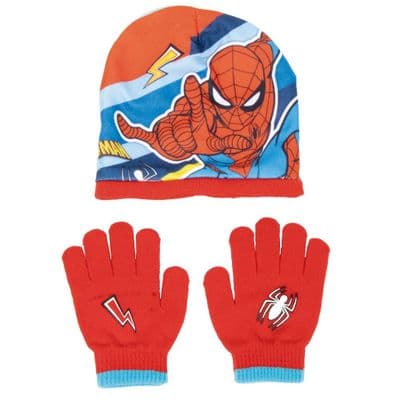 Marvel Spiderman Kids Boys  Winter Hat and Gloves set 2-6 years