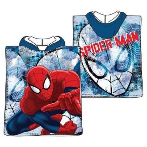Marvel Spiderman Official Toddler Hooded Towel Blue Kids Poncho Towel 1-3 years