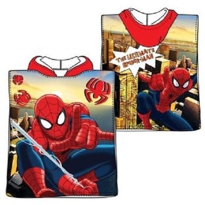 Marvel Spiderman Official  Toddler Hooded Towel Red Kids Poncho Towel 1-3 years
