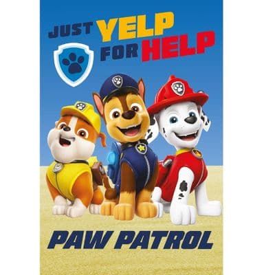 Paw Patrol Just Yelp For Help  Kids Fleece Blanket Throw Soft & Cosy