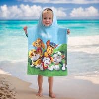 Paw Patrol Official Kids Hooded Poncho Towel Cotton 2-6 yrs