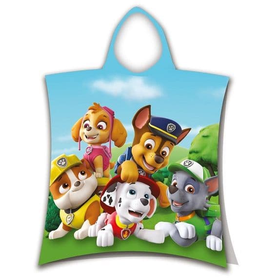 Paw Patrol Official Kids Hooded Poncho Towel Cotton 2-6 yrs