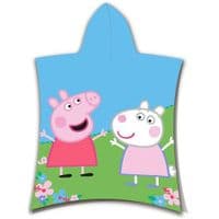 Peppa Pig Flowers Kids Hooded Beach  Poncho Towel  Cotton 2-6 yrs