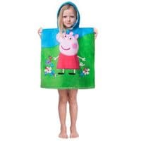Peppa Pig Flowers Kids Hooded Beach  Poncho Towel  Cotton 2-6 yrs