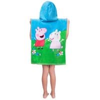 Peppa Pig Flowers Kids Hooded Beach  Poncho Towel  Cotton 2-6 yrs