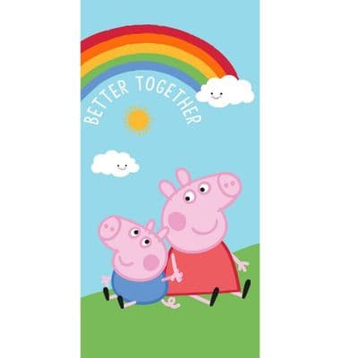 Peppa Pig & George 'Better Together' Kids Beach Towel 100% Cotton  Towel 70 x 140 cm