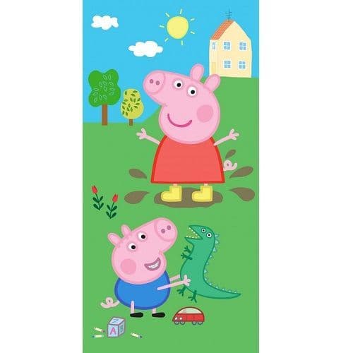 Peppa Pig & George Kids Official  Beach Towel 100% Cotton Pool  & Holiday Towel 70 x 140 cm