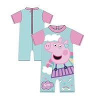 Peppa Pig Girls UPF 50+ Sunsuit UV Sun Protection Swimwear 2–6yrs