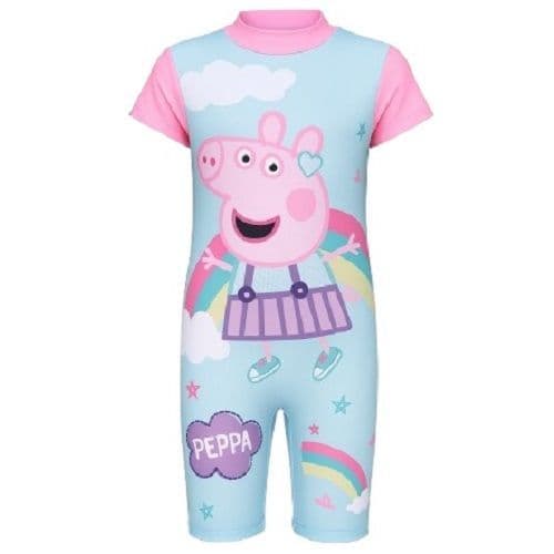 Peppa Pig Girls UPF 50+ Sunsuit UV Sun Protection Swimwear 2–6yrs